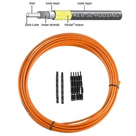 Троса рубашка JAGWIRE PRO KEB-SL (со смазкой), 5 мм, 10 м, ORANGE, ZHB904, изображение  - НаВелосипеде.рф