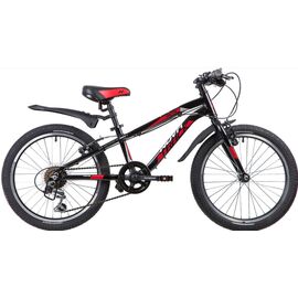 Подростковый велосипед NOVATRACK 20", PRIME, чёрный, алюминий, 6-скоростей, TY21/TS38/SG-6SI, V-brake, VX33969, изображение  - НаВелосипеде.рф