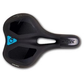 Седло велосипедное DDK D3123MF TREKKING, 265 x 190 мм, чёрный/серый/синий, 886065, изображение  - НаВелосипеде.рф