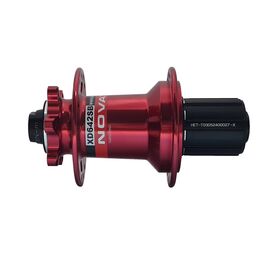 Втулка велосипедная задняя NOVATEC, 32H/14G, 12X130мм, красная, XD642SB/A-X12-A, изображение  - НаВелосипеде.рф