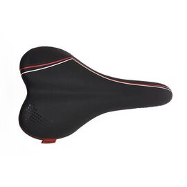 Седло велосипедное Vinca Sport, спорт, 258х172 мм, черное с красным, VS 04 calipco black/red, изображение  - НаВелосипеде.рф