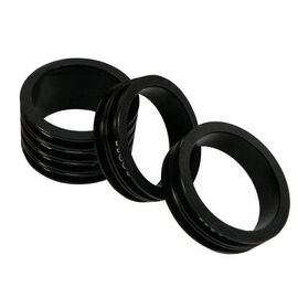 Кольцо проставочное NECO, 1-1/8"х20мм, чёрное, шлифованное, алюминий, ALLOY APACER-R 1/2", изображение  - НаВелосипеде.рф
