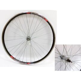 Колесо велосипедное VELOOLIMP 26", переднее, алюминиевый двойной обод, стальная втулка, эксцентрик, черное, изображение  - НаВелосипеде.рф
