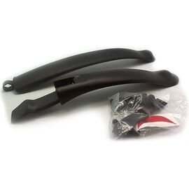 Крылья TBS SF-212F/R, 26" под V-brake, чёрные с красным отражателем, SF-212F/R, изображение  - НаВелосипеде.рф
