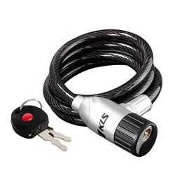 Велосипедный замок KELLYS KLS Coil, тросовый, 10 х 650 мм, ключ с подсветкой, черный, Cable Lock KLS Coil 65см, изображение  - НаВелосипеде.рф