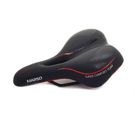 Велоседло VINCA VS 01, туристическое, 258*190 мм, цвет черный, VS 01 marso red, изображение  - НаВелосипеде.рф