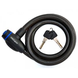 Велосипедный замок Vinca Sport, тросовый, на ключ, с защитой от влаги, 15 х 1800мм, черный, VS 102.118(2), изображение  - НаВелосипеде.рф