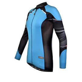 Велофутболка женская FunkierBike WJ-730-1-L Lt.Blue с длин. рукавом черно-голубая L, 12-419, изображение  - НаВелосипеде.рф