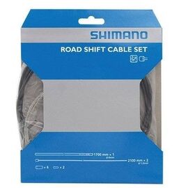 Трос+оплетка переключателя SHIMANO SP40, оплетка 1700мм черная, трос 1.2X2100мм нежавейка, 2 штуки, Y60098501, изображение  - НаВелосипеде.рф