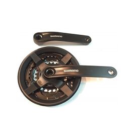 Система шатунов велосипедная SHIMANO, TOURNEY, 6-8 скоростей, 42/34/24 зубьев, шатун 170 мм, без защиты, черный, 2-8218, изображение  - НаВелосипеде.рф