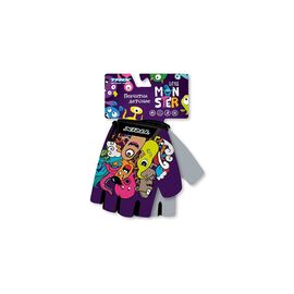 Перчатки велосипедные TRIX Little Monster, детские, антискользящие, фиолетовый, GL-TX-MONSTER, Вариант УТ-00300006: Размер: 5XS, изображение  - НаВелосипеде.рф
