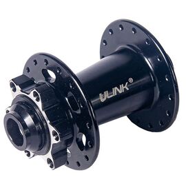 Втулка U-Link GL-B66F, передняя, 32 спицы, OLD 100 мм, THRU AXLE 15 mm, черный, GL-B66F-SB32, изображение  - НаВелосипеде.рф