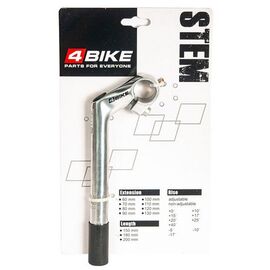 Вынос велосипедный 4BIKE HS-C60, алюминиевый, L:60, R:+30°, D:25.4 мм, индивидуальная упаковка, серебристый, ARV000010, изображение  - НаВелосипеде.рф