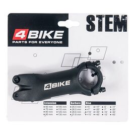 Вынос велосипедный 4BIKE TDS-C302, алюминиевый, L:90, R:+10°, D:31.8 мм, индивидуальная упаковка, чёрный, ARV000162, изображение  - НаВелосипеде.рф