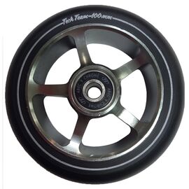 Колесо светящееся для самоката Tech Team X-Treme 5 star, подшипники ABEC-9, d-100 мм, серый, 620150, изображение  - НаВелосипеде.рф
