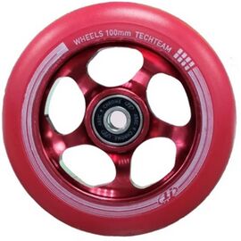 Колесо для самоката Tech Team X-Treme Starfish, 100*24 мм, красный, 620068, изображение  - НаВелосипеде.рф
