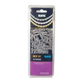 Велосипедная цепь SUMC - SX10, 1/2''x11/128'', 10 скоростей, 116 звеньев, с замком, серебристая, SL559R, ARV000087, изображение  - НаВелосипеде.рф