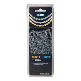 Велосипедная цепь SUMC - SX11, 1/2''x11/128'', 11 скоростей, 116 звеньев, с замком, серебристая, ARV000088, изображение  - НаВелосипеде.рф
