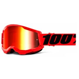 Веломаска 100% Strata 2 Goggle Red / Mirror Red Lens, взрослые, 50421-251-03, изображение  - НаВелосипеде.рф