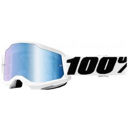 Веломаска 100% Strata 2 Goggle Everest / Mirror Blue Lens, взрослые, 50421-250-12, изображение  - НаВелосипеде.рф