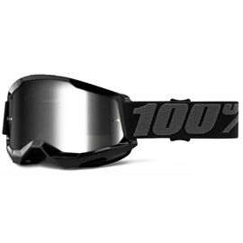 Веломаска 100% Strata 2 Goggle Black / Mirror Silver Lens, взрослый, 50421-252-01, изображение  - НаВелосипеде.рф