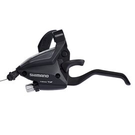 Шифтер/тормозная ручка SHIMANO, ST-EF500-L, левая, 3 скорости, 1800мм, под V-BRAKE, чёрный, без упаковки, ASTEF5002LSBLC, изображение  - НаВелосипеде.рф