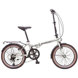 Складной велосипед Novatrack Aurora 20" 2017, Вариант УТ-00299405: Рама: One size (Рост: 145-165 см), Цвет: серебристый, изображение  - НаВелосипеде.рф