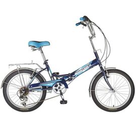 Складной велосипед Novatrack FS-30 20" 2017, Вариант УТ-00299451: Рама: One size (Рост: 145-165 см), Цвет: Синий, изображение  - НаВелосипеде.рф