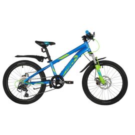 Подростковый велосипед Novatrack Pointer 20" 2021, Вариант УТ-00300108: Возраст: 7-9 лет (Рост: 110-140 см), Цвет: Синий , изображение  - НаВелосипеде.рф