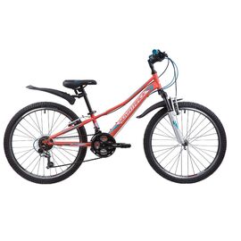 Подростковый велосипед Novatrack Valiant 24" 2019, Вариант УТ-00300115: Рама: 10" (Рост: 130-150 см), Цвет: Коралловый , изображение  - НаВелосипеде.рф