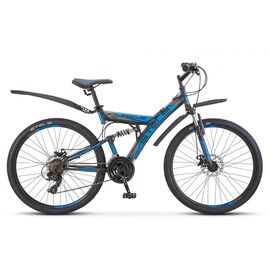 Двухподвесный велосипед Stels Focus MD V010 26" 2019, Вариант УТ-00300786: Рама: 18" (Рост: 167-178 см), Цвет: черный/зеленый, изображение  - НаВелосипеде.рф