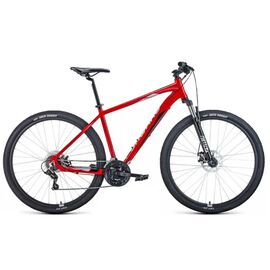 Горный велосипед FORWARD APACHE 2.0 disc, 29", 2021, Вариант УТ-00339394: Рама: 17; Цвет: красный/серебристый, изображение  - НаВелосипеде.рф