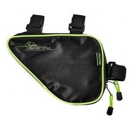 Сумка под раму велосипеда Vinca Sport, карман для телефона внутри сумки, 270*220*65мм, зеленый кант, FB 05-1 NEW green, изображение  - НаВелосипеде.рф