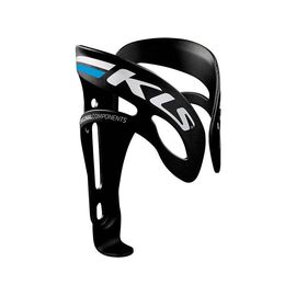 Флягодержатель велосипедный KELLYS KLS SQUAD, алюминий, вес 47г, чёрный с белой и голубой полосами, Bottle Cage KLS, изображение  - НаВелосипеде.рф