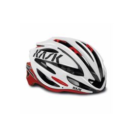 Велошлем Kask VERTIGO 2.0, 24 отверстия, пенистый полистирол, поликарбонат, 270  г, белый/красный, CHE00036.206, Вариант УТ-00022470: размер L (окружность головы 59-62 см), изображение  - НаВелосипеде.рф