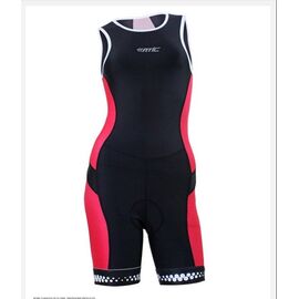 Комбинезоны Santic, стартовый женский костюм для триатлон, лямки, размер M, черно-красный, LC03001M, изображение  - НаВелосипеде.рф