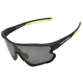 Очки велосипедные Vinca Sport, матово-черная с лаймом оправа, серые линзы, VG 548 black/green, изображение  - НаВелосипеде.рф