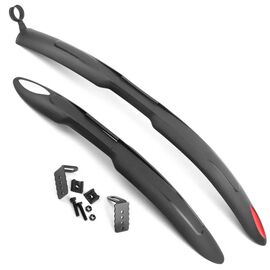 Крилья велосипедные Vinca Sport, комплект, 24"-28", пластик, черный, HN 21 OEM, изображение  - НаВелосипеде.рф