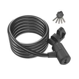 Замок велосипедный Syncros Masset Coil Cable Key lock, 12x1850mm, black, ES280303-0001, изображение  - НаВелосипеде.рф