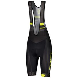 Велошорты Scott RC Team ++, с лямками, black/sulphur yellow, ES280323-5024, Вариант УТ-00298294: Размер: L, изображение  - НаВелосипеде.рф