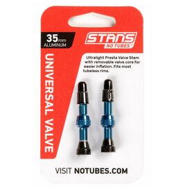 Ниппель для бескамерных покрышек Stans NoTubes, универсальный, PRESTA 44 мм, алюминиевые, синий, AS0180, изображение  - НаВелосипеде.рф