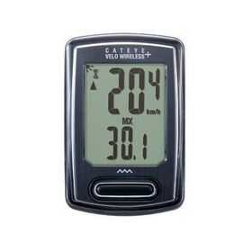 Велокомпьютер CAT EYE Velo Wireless+, 6 функций, беспроводной с подсветкой, черный, 8-13060030, изображение  - НаВелосипеде.рф