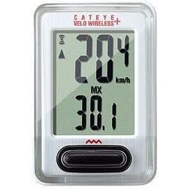 Велокомпьютер CAT EYE Velo Wireless+, 6 функций, беспроводной с подсветкой, белый, 8-13060031, изображение  - НаВелосипеде.рф