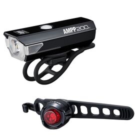 Фара с фонарём CAT EYE, AMPP200, перед LED, 200 люмен, USB, 62 гр/ ORB, 40 люмен зад, 26 гр, 8-12039032, изображение  - НаВелосипеде.рф