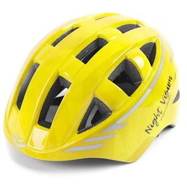 Велошлем Vinca Sport, IN-MOLD, night vision kids, с регулировкой, желтый, VSH 8 night vis kids, Вариант УТ-00343726: Размер: S (48-53 см), изображение  - НаВелосипеде.рф