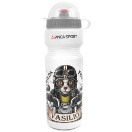 Фляга велосипедная Vinca Sport VASILIO, с защитой от пыли, 750 мл, белый, VSB 21 vasilio, изображение  - НаВелосипеде.рф