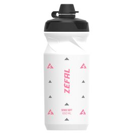 Фляга велосипедная Zefal Sense Soft 65 No-Mud Bottle, пластик, 650 мл, белый/розовый, 2023, 155R, изображение  - НаВелосипеде.рф