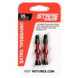 Ниппель для бескамерных покрышек Stans NoTubes, универсальный, PRESTA 35мм, алюминиевые, красный, AS0155, изображение  - НаВелосипеде.рф
