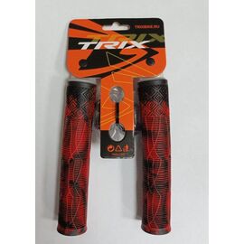 Грипсы велосипедные TRIX, для BMX, резиновые, 166мм, противоскользящие, черно-красный, HL-G132-BLACK-RED, изображение  - НаВелосипеде.рф
