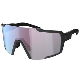 Очки велосипедные SCOTT Shield Compact black matt blue chrome enhancer, ES289235-0135012, изображение  - НаВелосипеде.рф